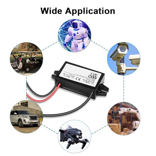 QIQIAZI DC 12V auf 5V 3A Spannungswandler, DC-DC Abwärtswandler USB-C Wasserdichtes Step-Down-Netzteil Modul, Buck Converter Netzteil Konverter Kompatibel mit Raspberry Pi 4, Cellphone,Auto
