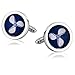 Skcess Manschettenknöpfe Herren Personalisiert Blau, Manschettenknöpfe Herren Runder Ventilator Hemd-Manschettenknöpfe Geschenke für Herren Und Damen