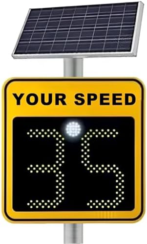 Solar Powered Speed Limit Sign - Aluminum Traffic Feedback Display, IP65 Waterproof, Effective Radar Warning System for Enhanced Road Safety