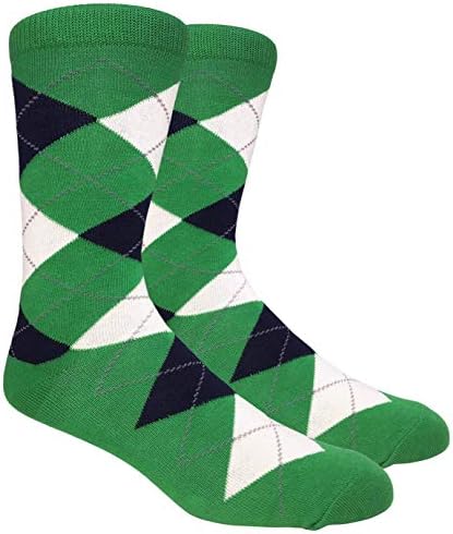 Men's FineFit Arygle Dress Trouser Socks Assorted Colors - You Choose! (Green)