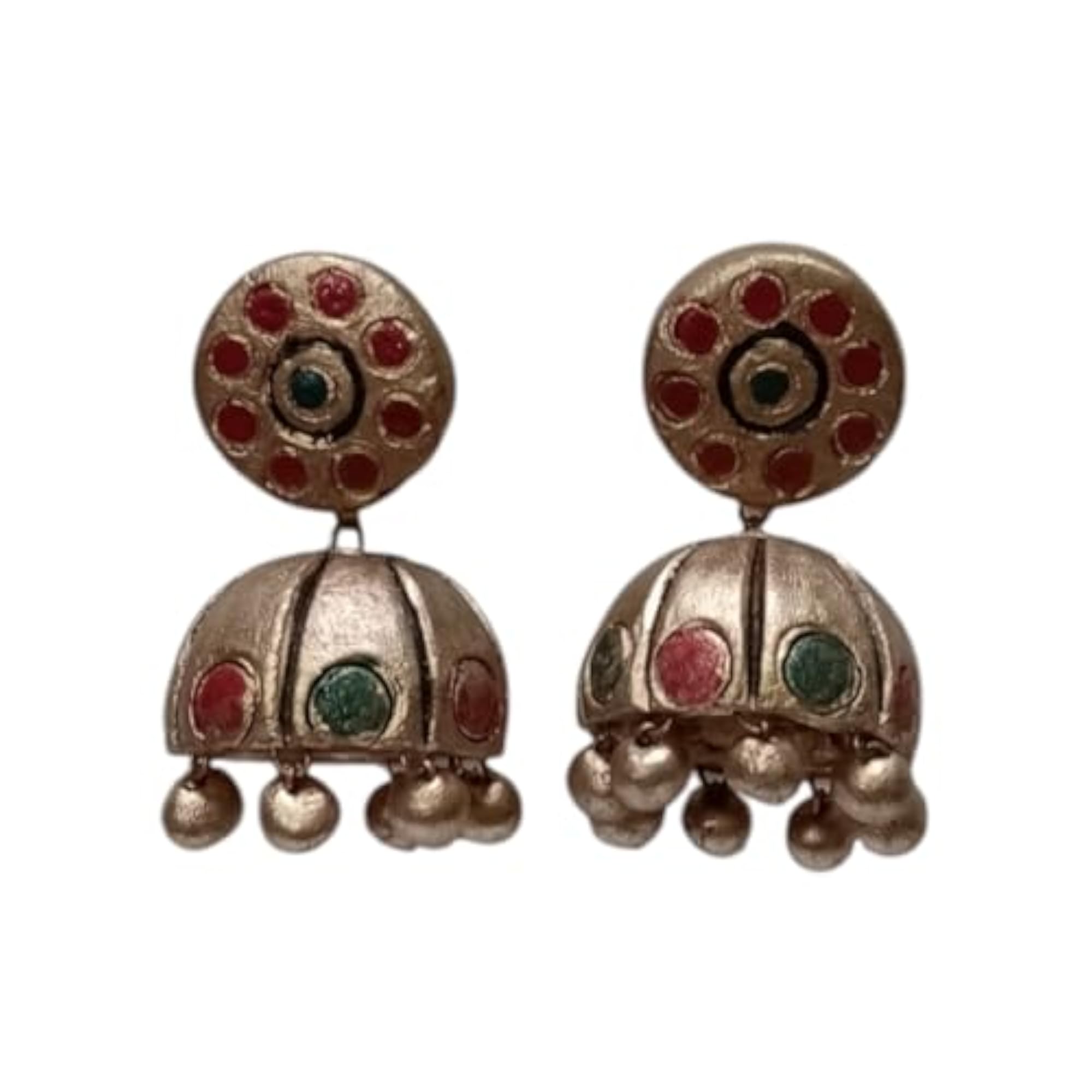 Handmade Terracotta Jhumka Earrings for Navaratri