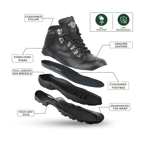 Northwest Territory Women's Peak Leather Waterproof Walking Hiking Trekking Boot - Black- UK4 - Image 2