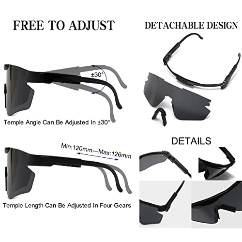 Jovakit Fashion Sports Cycling Polarized Sunglasses For Men Women Outdoor The New Sports Glasses Uv400 Protection Goggles (White/Blue Mirror) #TOP4