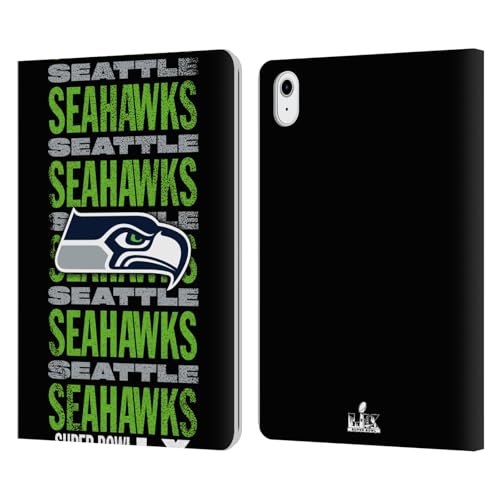 NFL Seahawks Housse Portefeuille iPad Air 11 Antichoc Support Cuir Super Bowl LX