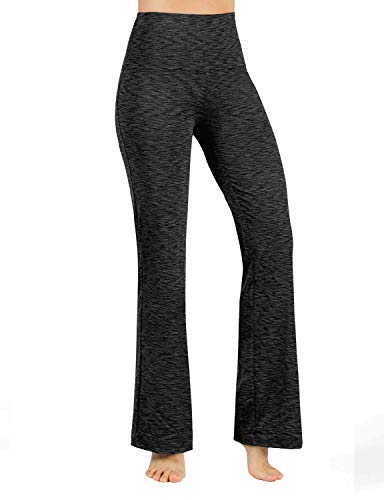 Ododos Women's High Waisted Bootcut Yoga Pants Tummy Control Non See Through Bootleg Gym Workout Pants With Inner Pocket-31 Inseam, Spacedye Charcoal, Medium #TOP1