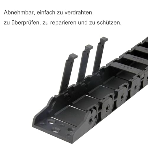 JDMAKJ 2 Stück 1M Schleppketten 15mm x 30mm Kabelschleppkette Drag Chain für 3D Drucker, CNC-Werkzeugmaschinen, Elektronische Geräte DIY Schleppkette Schwarz (2, 15mm x 30mm)