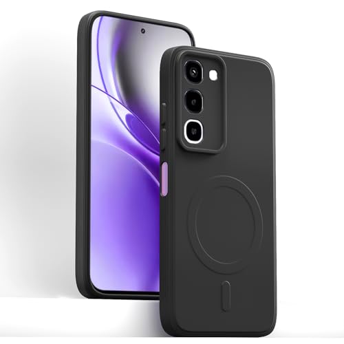Image of Pikkme Back Cover for Realme P4R 5G Soft Matte Silicone Mag-Safe Design (Mag-Safe Not Support) Camera Protection | Slim Fit Bumper Cover (Black)