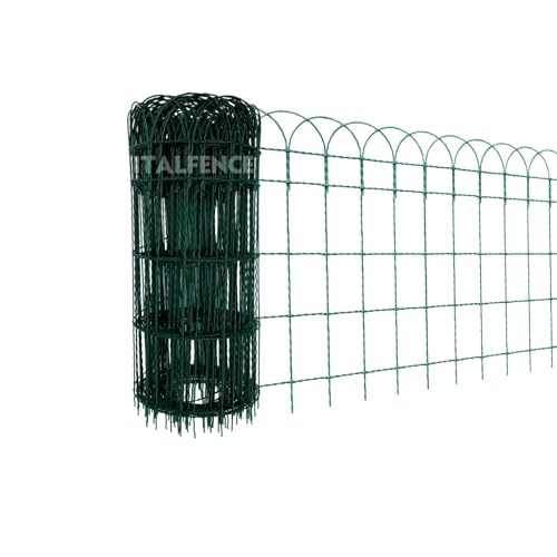 Italfence - Bordure de jardin décorative, galvanisé et plastifiée, Clôture de jardin (Toutes les hauteurs) [H 65cm, 10m]