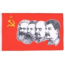 AZ FLAG - Ussr 4 Characters Flag - 2x3 Ft - 100D Polyester Red Communist Banner with Two Metal Grommets - Fade Resistant - Vivid Colors - 2 x 3 Feet - 90x60 Cm
