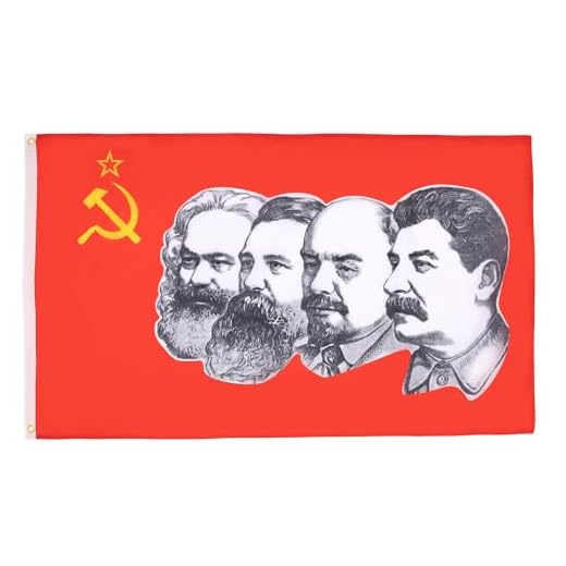 AZ FLAG - Ussr 4 Characters Flag - 2x3 Ft - 100D Polyester Red Communist Banner with Two Metal Grommets - Fade Resistant - Vivid Colors - 2' x 3' Feet - 90x60 Cm