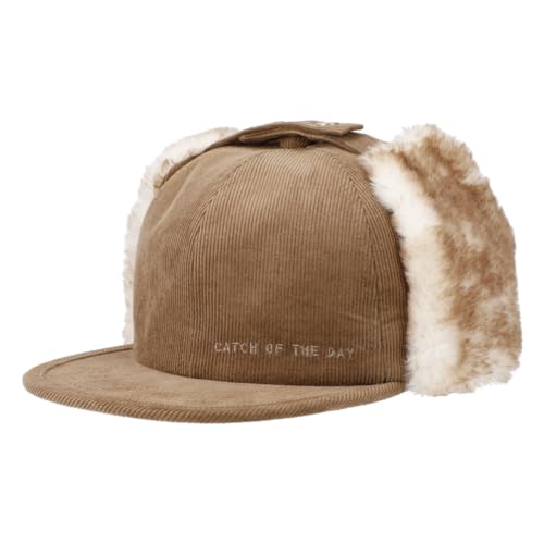 [ベーシクエンチ] Corduroy Flap Cap パイロットキャップ フラップ 耳あて ファー 2WAY 帽子 子供 レディース メンズ フリーサイズ BEIGE（Amazon）