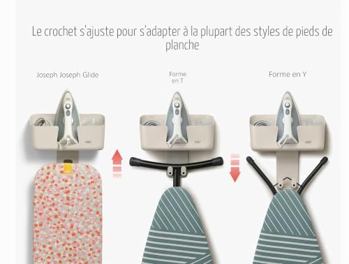 Joseph Joseph IronHub Support Mural pour Planche et Fer à Repasser avec Panier de Rangement, Crochet Réglable, Support Résistant à la Chaleur, Pitchet inclus – vue 4