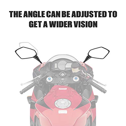 Motorcycle Mirrors Motorcycle Rear View Mirrors Compatible With Cbr 600 F4 F4I Cbr600Rr Cbr1000Rr Cbr300R Cbr500R Cbr900 Cbr919 Cbr929 Cbr954 Vtr1000 Gt125R Gt250R Gt650R Gt650S Convex Mirrors Black #TOP2