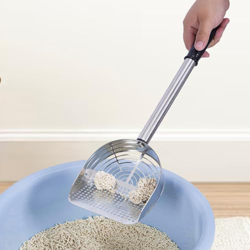 Pala para arena de gato antiadherente de acero inoxidable resistente 4