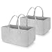 2 Pezzi Cesta Porta legna, Borse di Feltro Cesto per Legna 50x25x25cm, Porta Legna per Interni Portalegna da Interno Utilizzato per legno, giocattoli, giornali - grigio chiaro