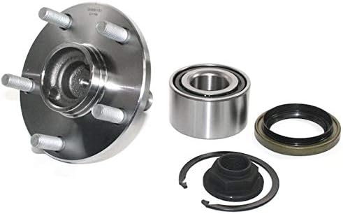 Front Wheel Hub and Bearing Repair Kit - with Retaining Ring, Axle Nut, and Seal - Compatible with 1993-2005 GS300