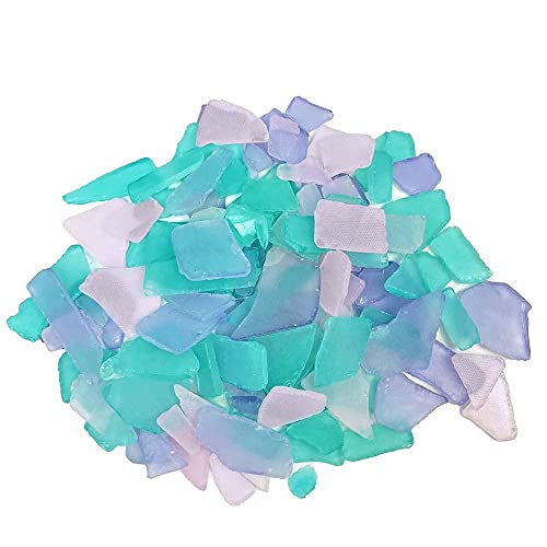 Nautical Crush Trading Sea Glass | Pink Lavender and Aqua Colored Sea Glass Mix | 11 Ounces of Sea Glass for Art Crafts and Decor | Sea Glass Bulk