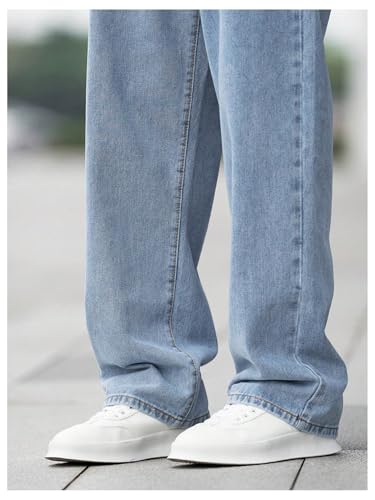 Boy's Straight Leg Jeans Zip Fly Loose Fit Spring Fall Street Long Denim Pants with Pocket2