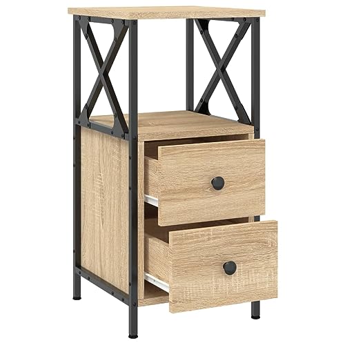 Table d'appoint haute avec étagères bois et métal style industriel - 4