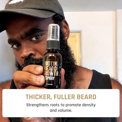 Derm Dude Biotin Beard Growth Spray for Men | Formulated with Biotin & Bamboo Extract for Hair Growth | Promotes Thicker Fuller Beard | For Stronger Healthier Beard Growth, Non-Greasy Grooming- 1 oz - Thumbnail 7