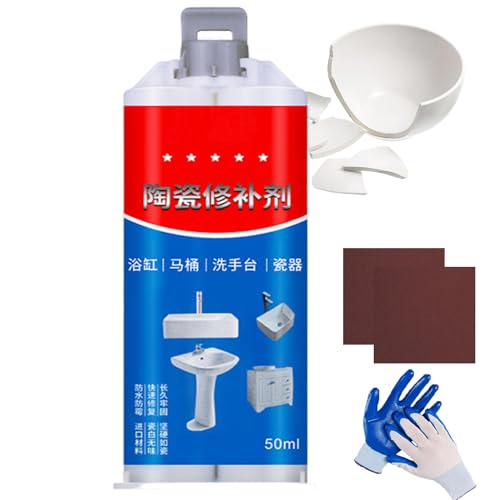 Pasta riparatrice per piastrelle in ceramica e smalti, kit di riparazione per vasche da bagno e piastrelle bianche, agente riparatore per piastrell in ceramica screpolate e scheggiate (1 pz)