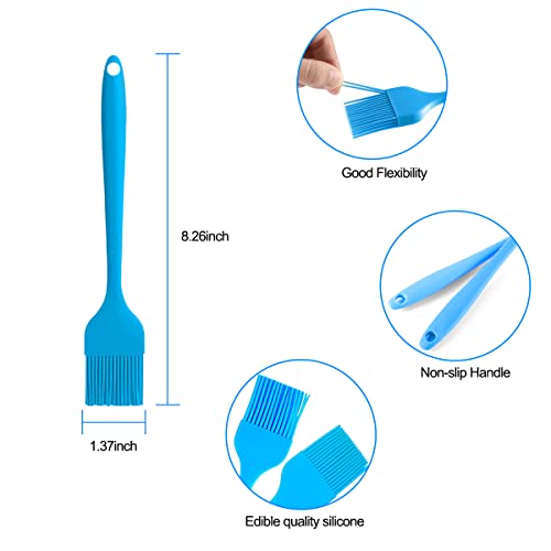 Silicon Pastry Basted Brush Set - Cooking Brush For Oil And Sauce - Heat Resistant, Flexible, And Durable - Dishwasher Safe（Blue-S） #TOP1