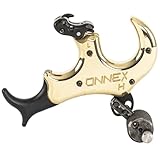 Stan OnneX Hinge Archery Release – Micro-Adjustable Hinge with Draw Control, Click Options, and Modular Fit for 3 or 4 Fingers, Heavy Metal, M