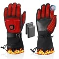 RDGDFONG Heated Gloves - 5V 6000mAh Rechargeable Heated Gloves for Men Women, Waterproof & Non-Slip Electric Heating Glove for Cycling, Skiing, Hunting, Hiking(M)