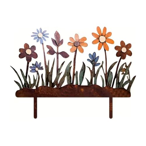 Rusokufo Metall Wilde Blumen Stecker 30 x 20,5 cm, Doppelseitig, Metallblumen Gartendeko mit Rostoptik, Dekorative Gartenstecker & Rasendeko für Außenbereich, Zaunobendeckel Deko Rusokufo Metall Wilde Blumen Stecker 30 x 20,5 cm, Doppelseitig, Metallblumen Gartendeko mit Rostoptik, Dekorative Gartenstecker & Rasendeko für Außenbereich, Zaunobendeckel Deko