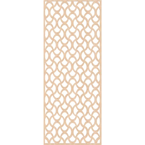 Image of Resort Decorative Pierced Fretwork Wood Wall Panels, 31 3 /8 inchW x 79 3 /8 inchH x 1 /4 inchT, Red Oak