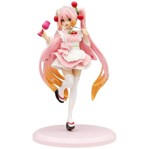 MIFKLMV Miku Figuras, Adorno para Tarta, Anime Figuras, Hatsune Modelo de Personaje de PVC, Cumpleaños Regalos, Modelo Juguetes Coleccionando para Niñas Cumpleaños -B