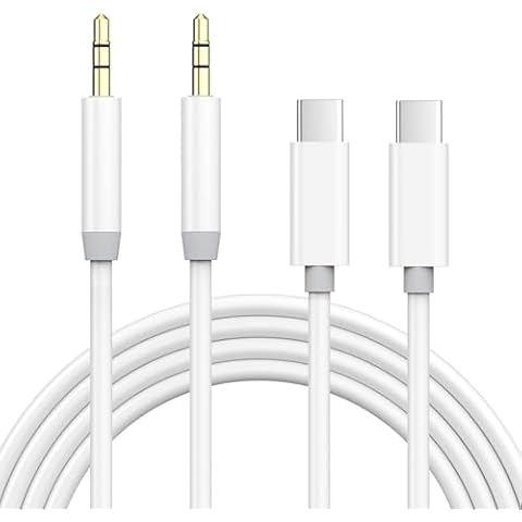 Aux Cord for iPhone 16 15, 2 Pack USB C to 3.5mm Audio Aux Jack Cable, Type C to 3.5mm Headphone Jack Car Stereo Cord Compatible with iPhone 16/16 Plus/16 Pro/16 Pro Max/15/15 Plus/15 Pro/15 Pro Max Cover