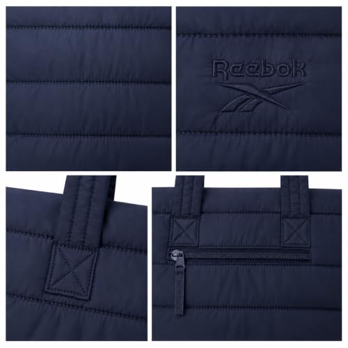 Image of Reebok Womens Tote Bag - Lightweight Carry On Puffer Quilted Tote Bag for Travel Work Travel and Daily Essentials