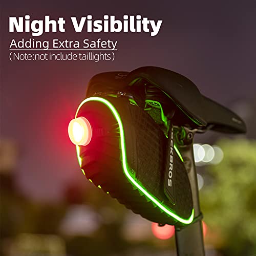 ROCKBROS Bike Seat Bag Saddle Bag Bicycle with LED Light Bike Bag Under Seat 3D Shell Bike Storage Bag Waterproof Bike Pouch with Rain Cover for Road Mountain Bikes