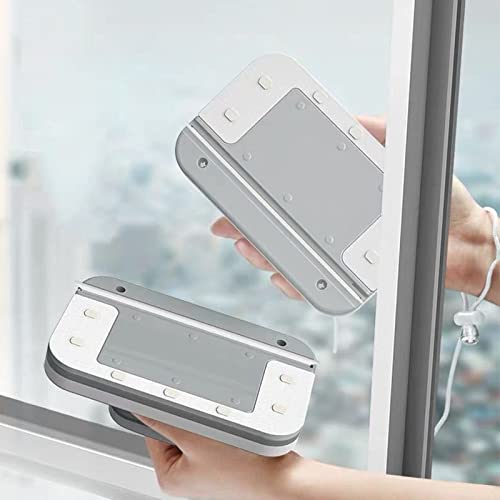Cepillo de Limpieza de Ventanas, Limpiador de Ventanas Magnético de Doble Cara, Limpiador de Vidrio Exterior con Mango Grande, Herramienta de Limpieza de Ventanas para Vidrios de - imagen 9