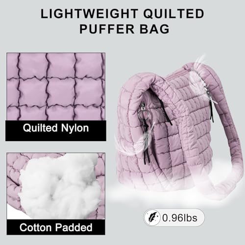 Image of GASSDA Puffer Tote Bag for Women Large Quilted Puffy Lightweight Carryall Crossbody Tote Bag for Women