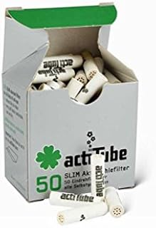 actiTube - activated CHARCOAL slim filters for rolling - 1 box = 50