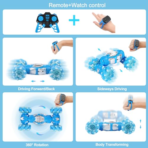BEMITON Boys Aged 6-12 Birthday Gift Ideas- Gesture Sensing RC Stunt Car Toy for Kids, Hand-Controlled 2.4Ghz Remote Control Twist Cars, 4WD All-Terrain Off-Road Vehicle by BEMITON - Image 3