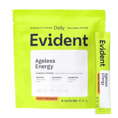 Ageless Energy Stick Packs 1 Month Supply CoQ10 Supplement with Vitamins B6 & B12 + Peak ATP & Taurine for Energy & Heart Health 30 On-the-Go Drink Powder Packets Caffeine Free For Women & Men