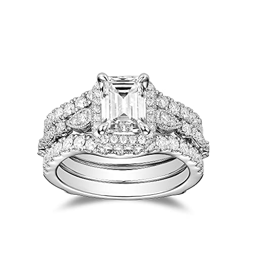 Doveggs 0.85Ctw G-H-I 2.2Mm Width Moissanite Lab Created Diamond Half Eternity Curved Enhancer Guard Wedding Band 14K Gold Quality Silver Engagement Ring For Women (Wedding Band Only,10) #TOP1