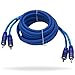 InstallGear 20ft Shielded 2 Male to 2 Male 2-Channel RCA Cable