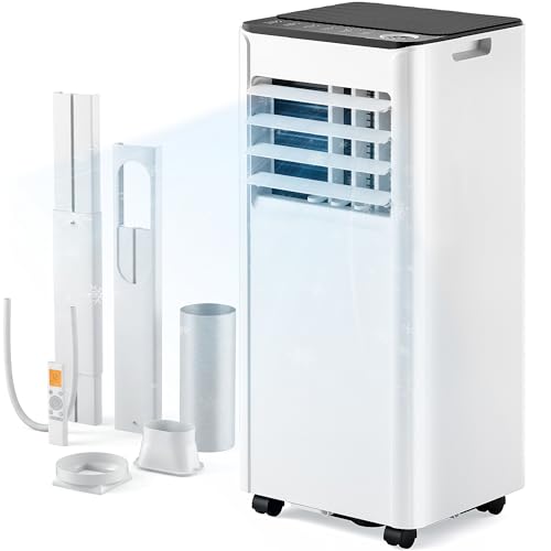 EUHOMY 10,000 BTU Portable Air Conditioners, 4-in-1 Portable AC Unit Cools Up to 450 Sq.Ft, Portable Air Conditioner with Cool, Fan, Dry, Sleep Modes with Remote, 52 dB, 24H Timer, for Bedroom