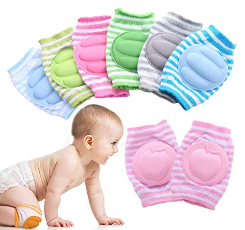 Baby Knee Pads for Crawling, Striped Cotton Leg Warmers