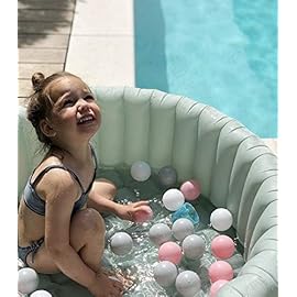 Thenese Ball Pit Balls for Kids, 100 pcs 2.15 Inches Small Size Thicken Soft Plastic Crush Proof Ball Pit Balls BPA Phthalate Free Baby Toddler Toy Ball with 4 Color Pink Green Purple Yellow