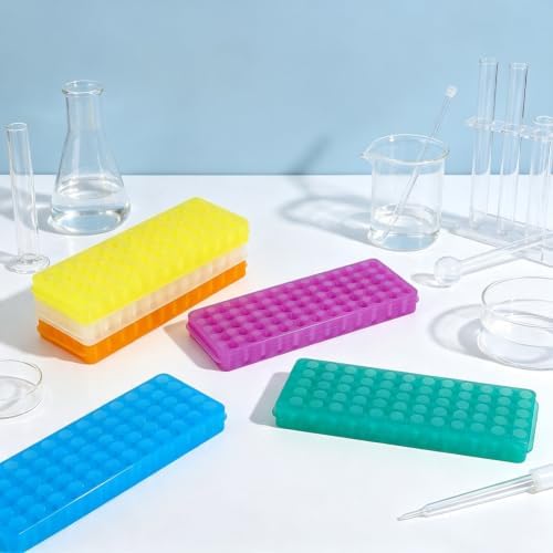 CRASPIRE 6Pcs Polypropylene Microcentrifuge Tube Rack Double Panel 60-Holes — 사진 4