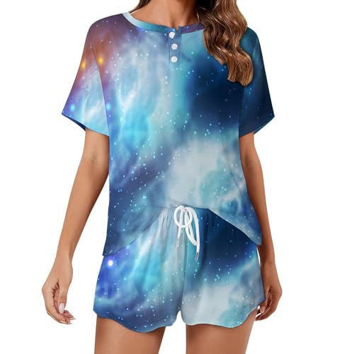 Pyjama femme court Ciel Étoilé : fini la chaleur avec cet ensemble de nuit d'été respirant