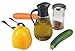 Brieftons Oil & Vinegar Dispensers: 2 x 18.6 Oz Leakproof Glass Oil Dispenser Bottles, Dual Condiment Dispensing Cruets, Easy Pouring with Auto Flip Cap & Stopper, Drip Free & Spill Free Design