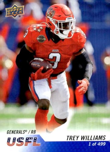 2023 Upper Deck USFL Box Set Blue #13 Trey Williams New Jersey Generals NFL Football Card NM-MT