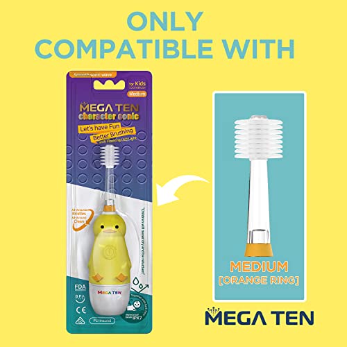 MEGATEN-Kids-360-Degree-Ultrasonic-Electric-Toothbrush-Refill-Brush-Head-Made-in-Korea-Soft-Microfiber-Bristles-BPA-Free-Over-48months-Medium-4ea