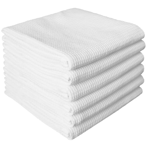 QUILTINA Cotton Waffle Weave Dish Towels 6 Pack
